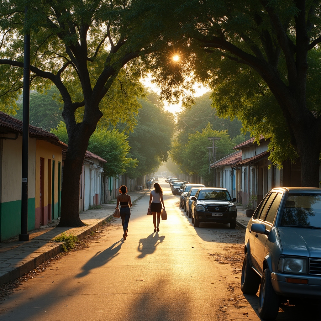 A residential street in Asunción, Paraguay, representing the families Morvisto serves